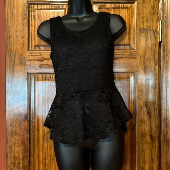 Ambiance Tops - NWT Black Lace Baby Doll Tank